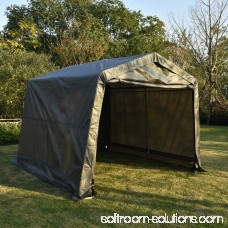 Outdoor 10x10x8FT Carport Canopy Tent Car Storage Shelter Garage w/ Sidewall